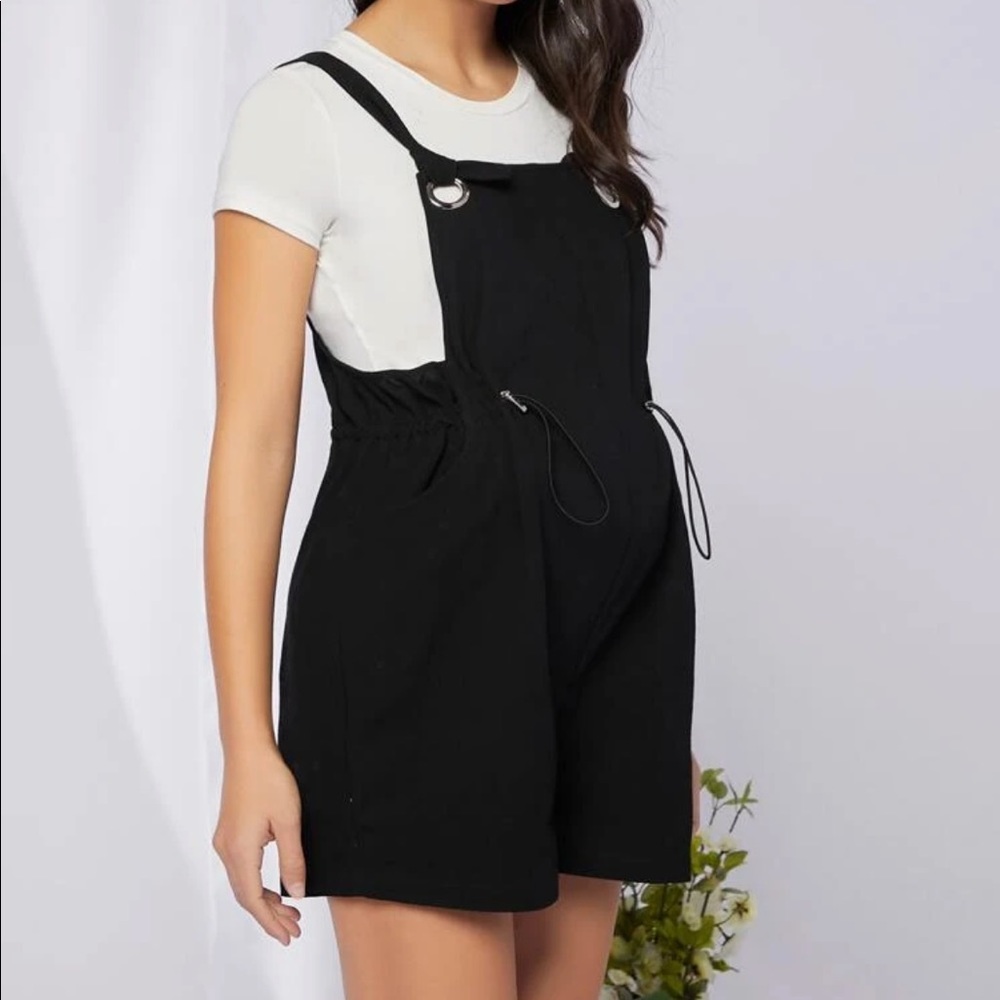 Maternity Drawstring Waist Overalls